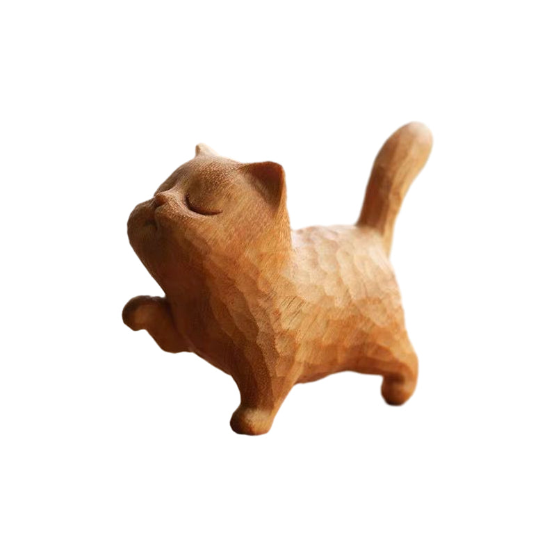 Petit chat mignon en bois