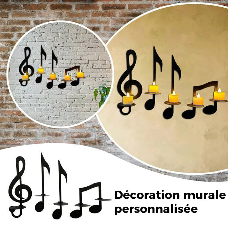 Applique Murale Note de Musique Noire