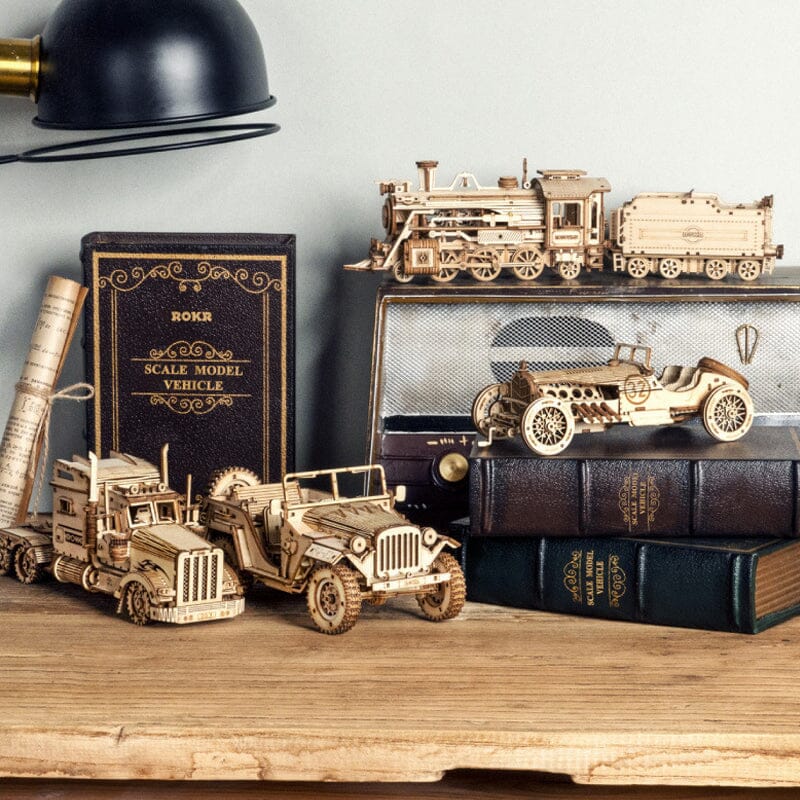 Super ensemble de puzzle de modèle mécanique en bois