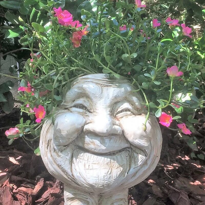 Jardinière de statue de visage de Muggly