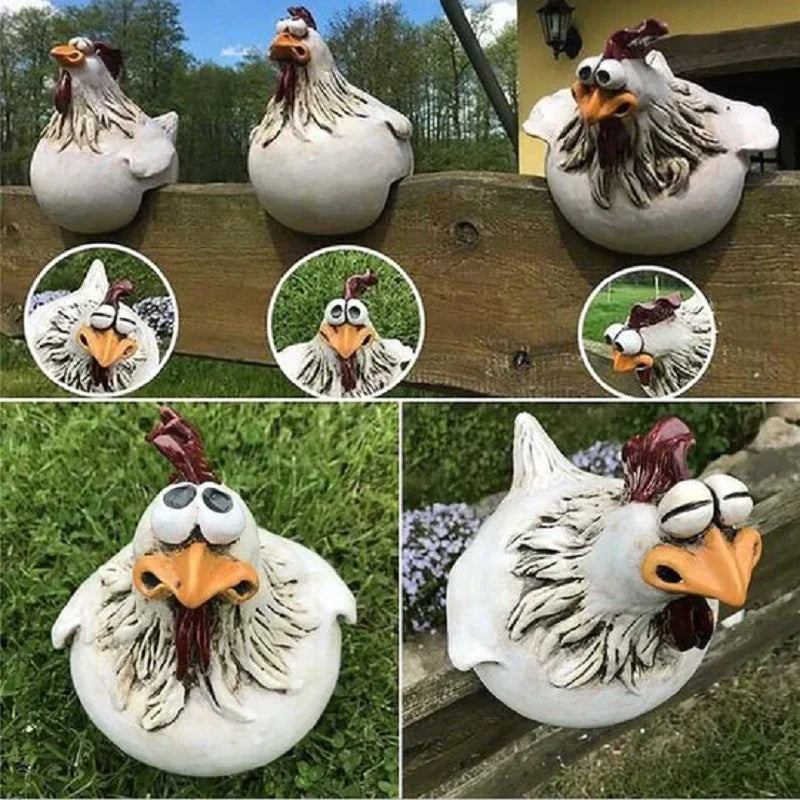 Artisanat en Résine de Poule aux Gros Yeux