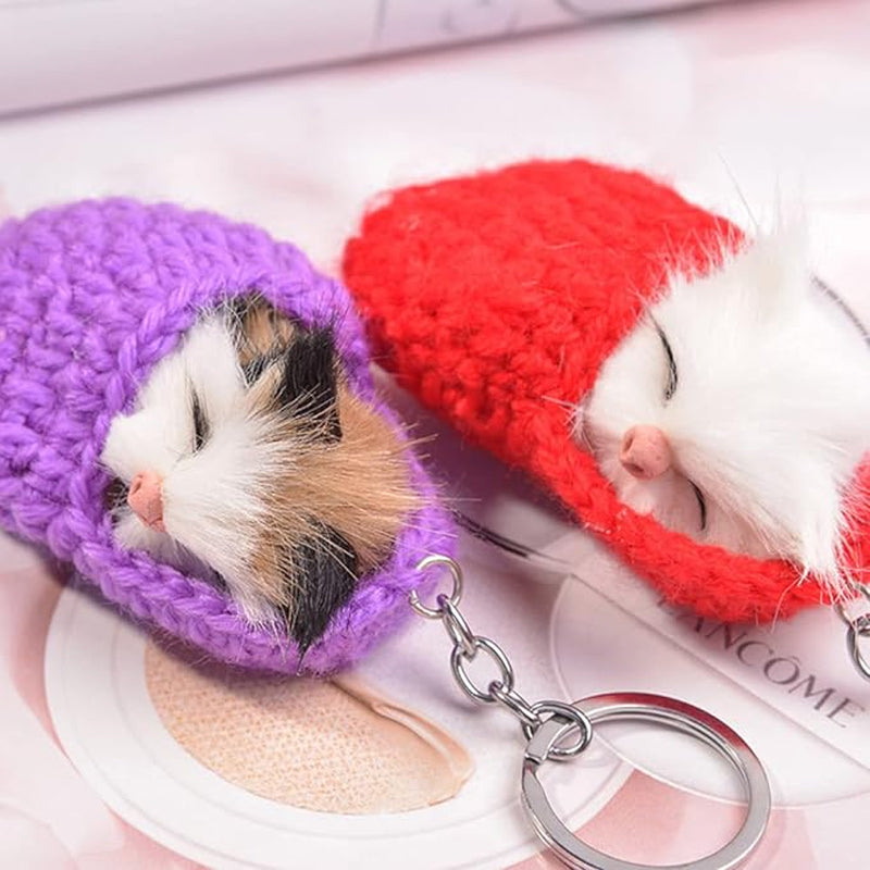 Porte-clés mignon chaton endormi