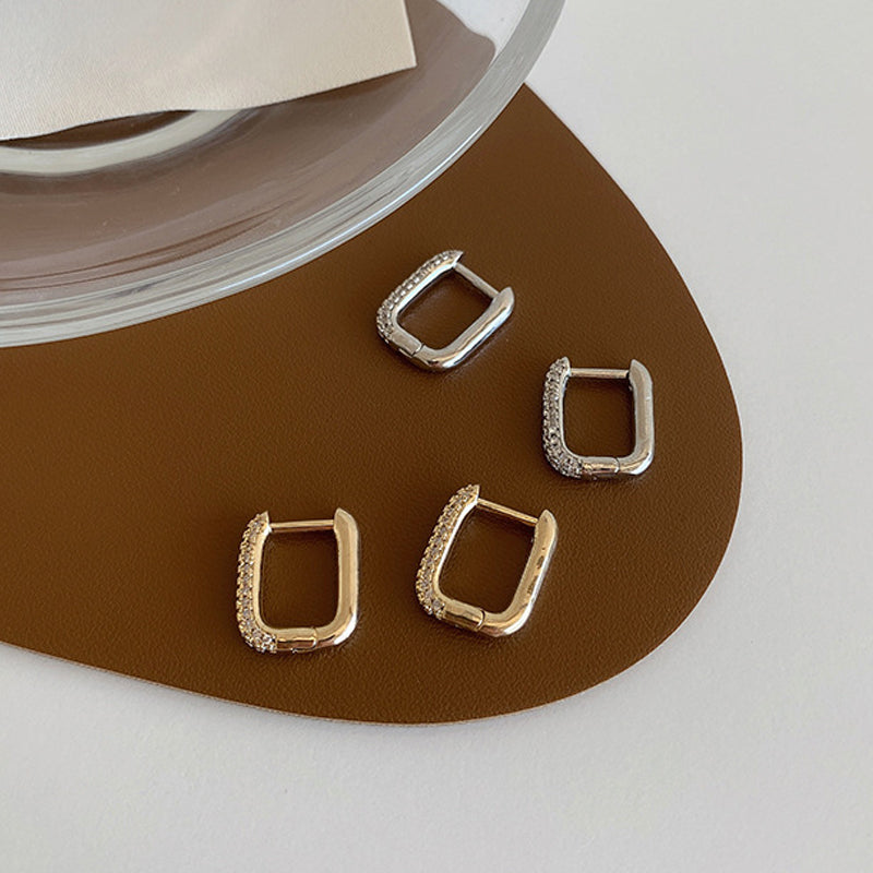 Boucles d'oreilles carrées scintillantes