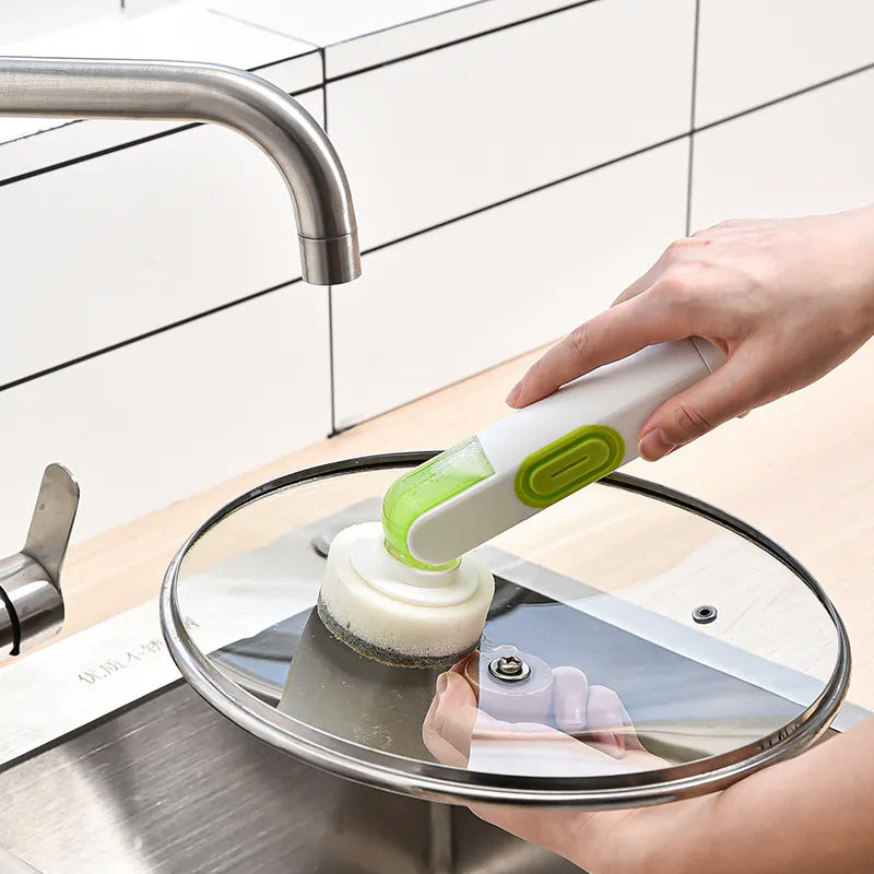 Brosse de nettoyage multifonctionnelle à long manche remplie de liquide