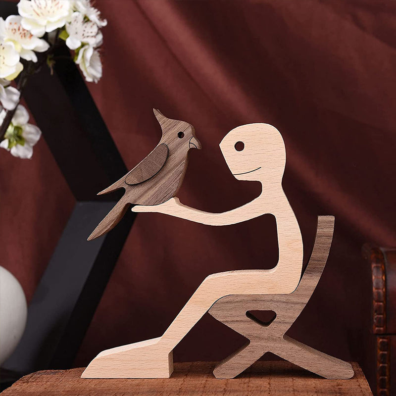 Amoureux des Animaux - Ornements de Table de Sculpture en bois