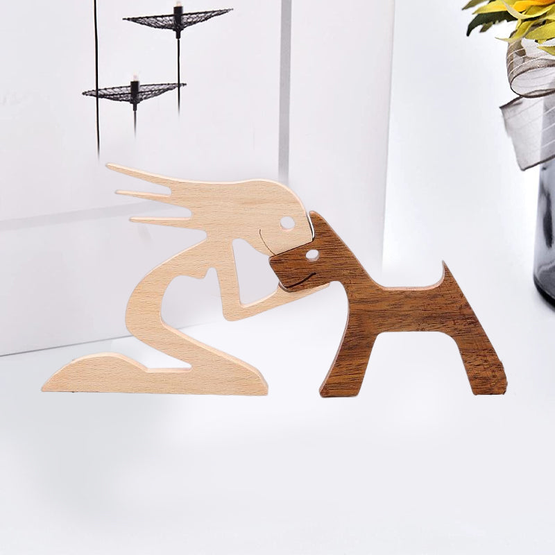 Amoureux des Animaux - Ornements de Table de Sculpture en bois