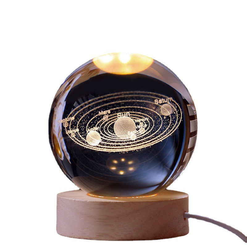 Veilleuse boule de cristal rougeoyante