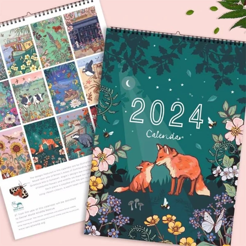 Calendrier mural des animaux 2024