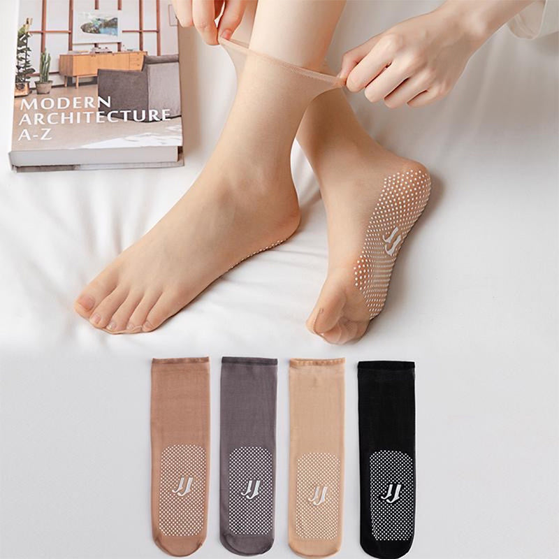 Chaussettes invisibles et antidérapantes en cristal de soie