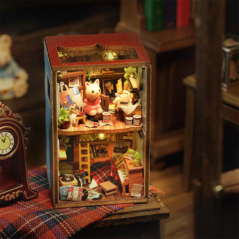 Kit de maison de poupée en bois Mini Rabbit Town avec meubles