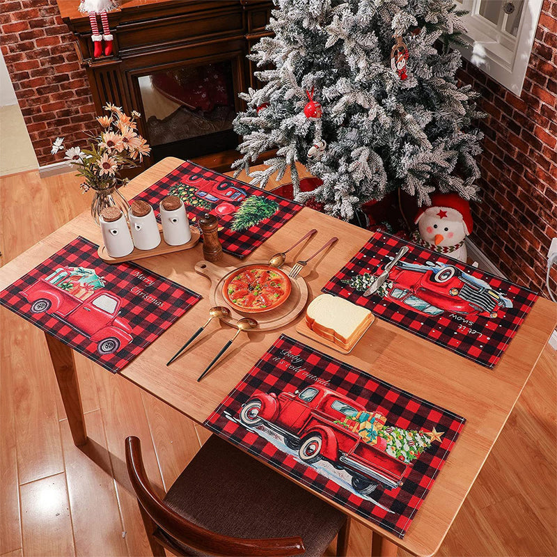 Sets de table Plaid de Noël