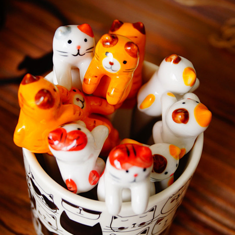 Ensemble de cuillères à café de chat coquin