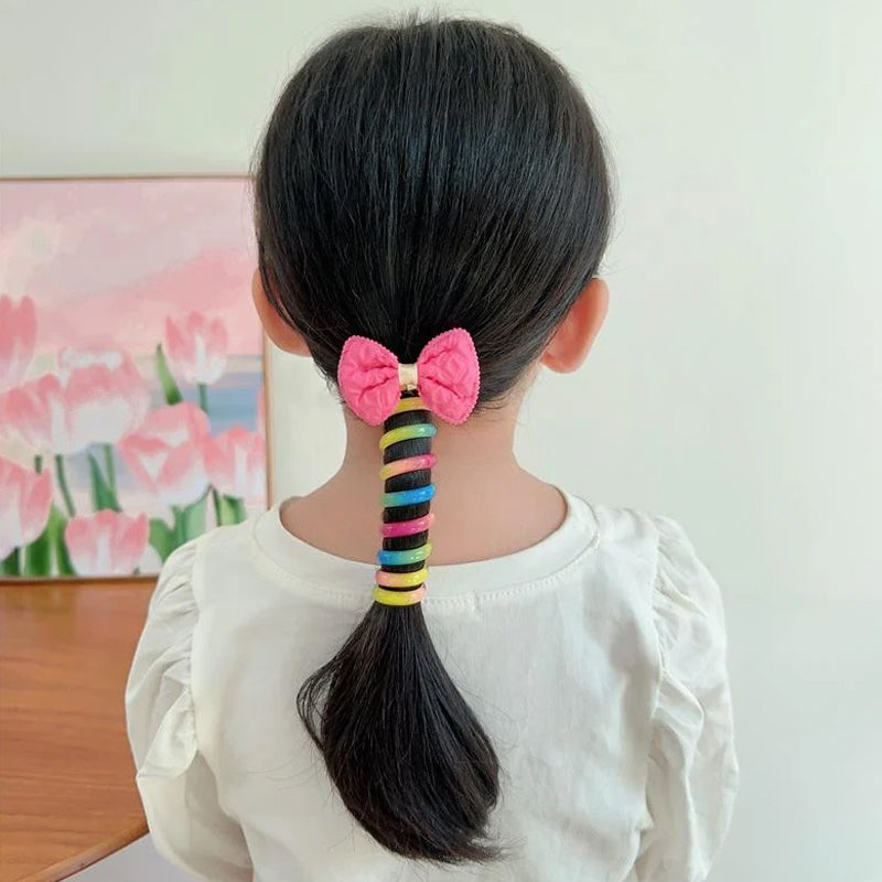 Bandes de cheveux colorées en fil de téléphone pour enfants