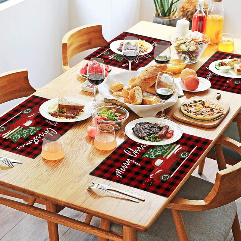 Sets de table Plaid de Noël
