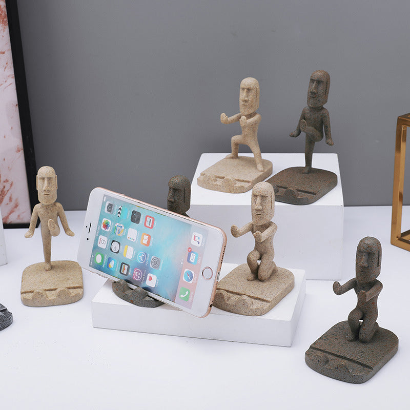 Porte-téléphone statue en pierre