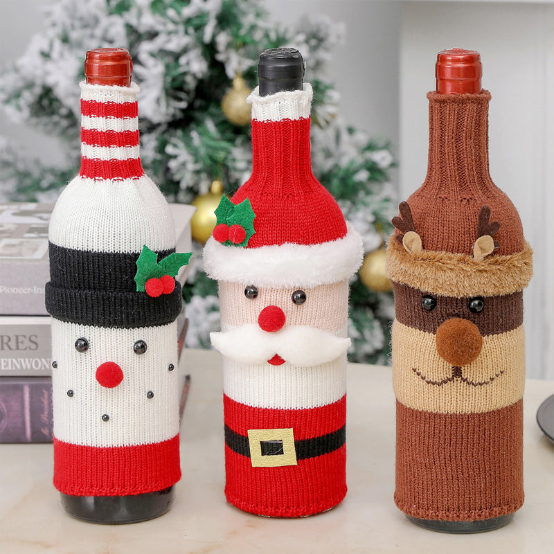 Couverture de bouteille de vin décorative de Noël