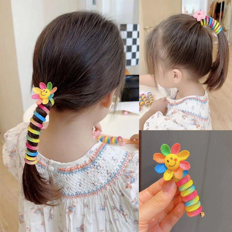 Bandes de cheveux colorées en fil de téléphone pour enfants