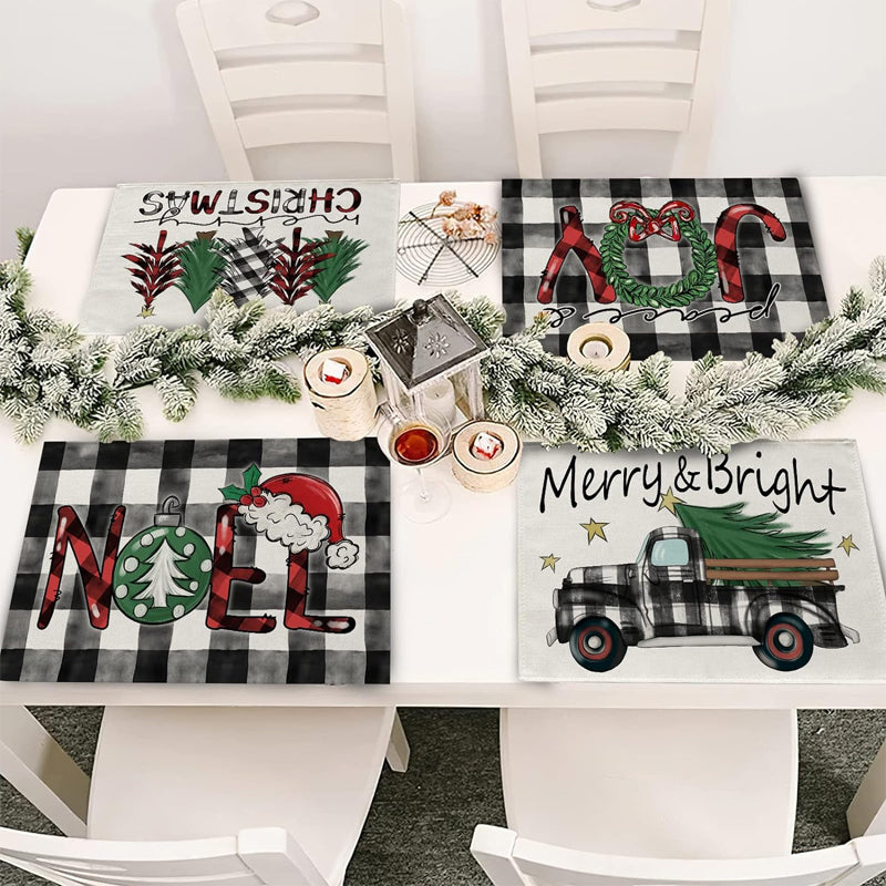 Sets de table Plaid de Noël