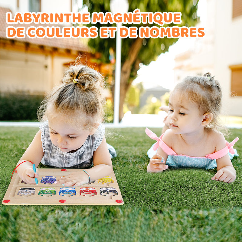 Labyrinthe magnétique de couleurs et de nombres