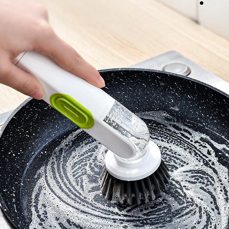Brosse de nettoyage multifonctionnelle à long manche remplie de liquide