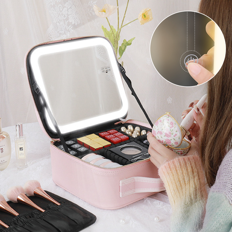 Trousse de maquillage avec miroir LED