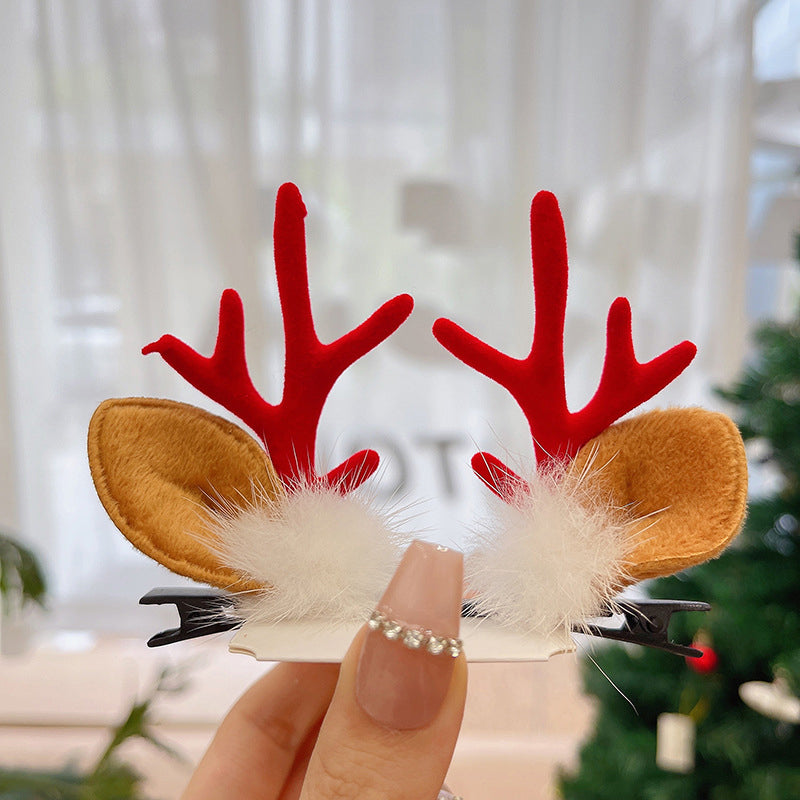 Pince à cheveux de Noël en bois de renne