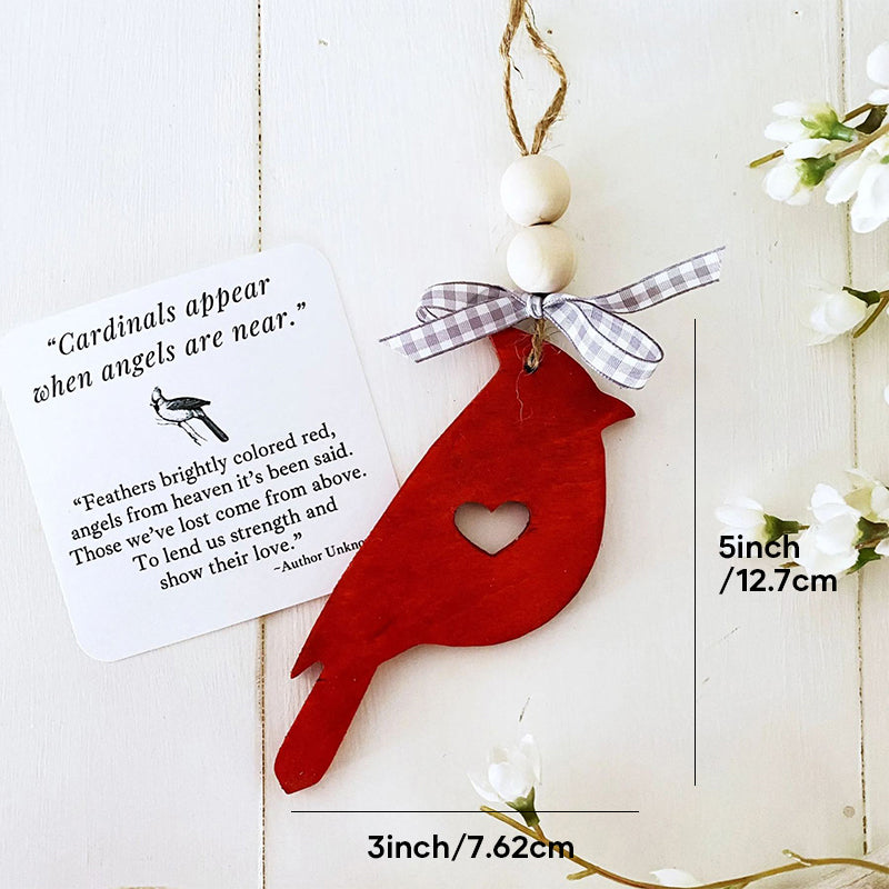 Ornement suspendu en bois cardinal inspirant