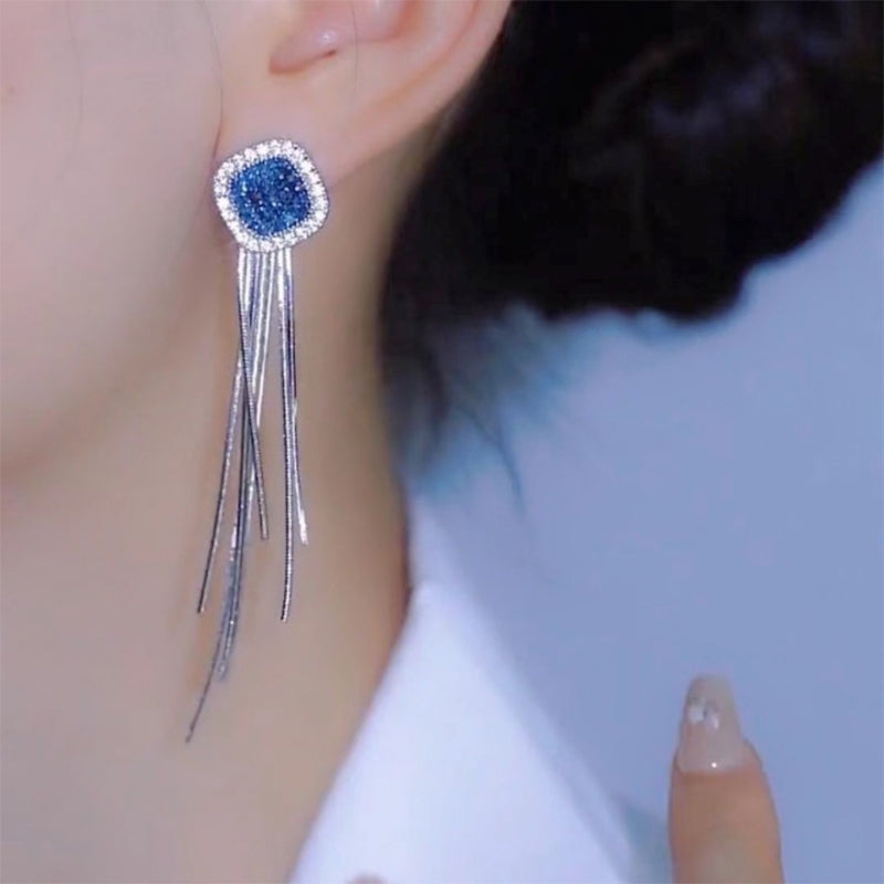 Boucles d'oreilles longues à pampilles