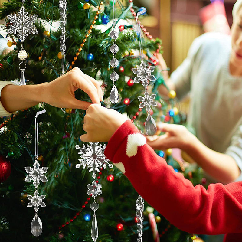 Ornements de Noël en flocon de neige en cristal