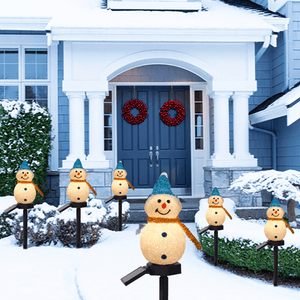 Lampe solaire imperméable pour bonhomme de neige