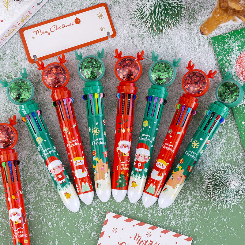 Ensemble de stylos à paillettes de Noël