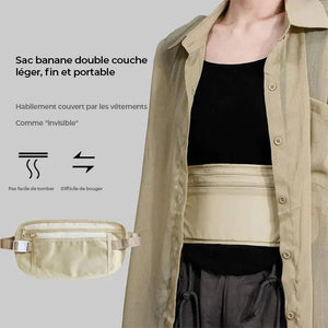Sac banane sport ajustable avec poches zippées