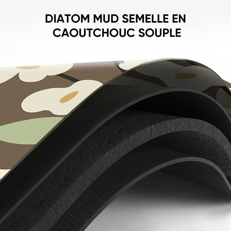 Tapis antidérapant fleur super absorbant
