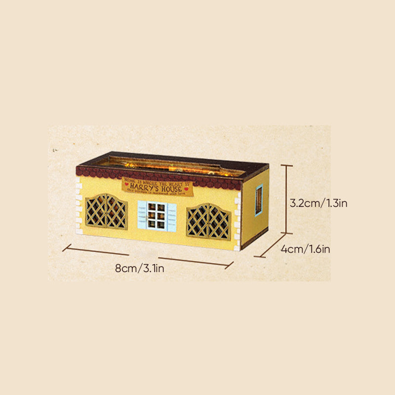Kit de maison de poupée en bois Mini Rabbit Town avec meubles