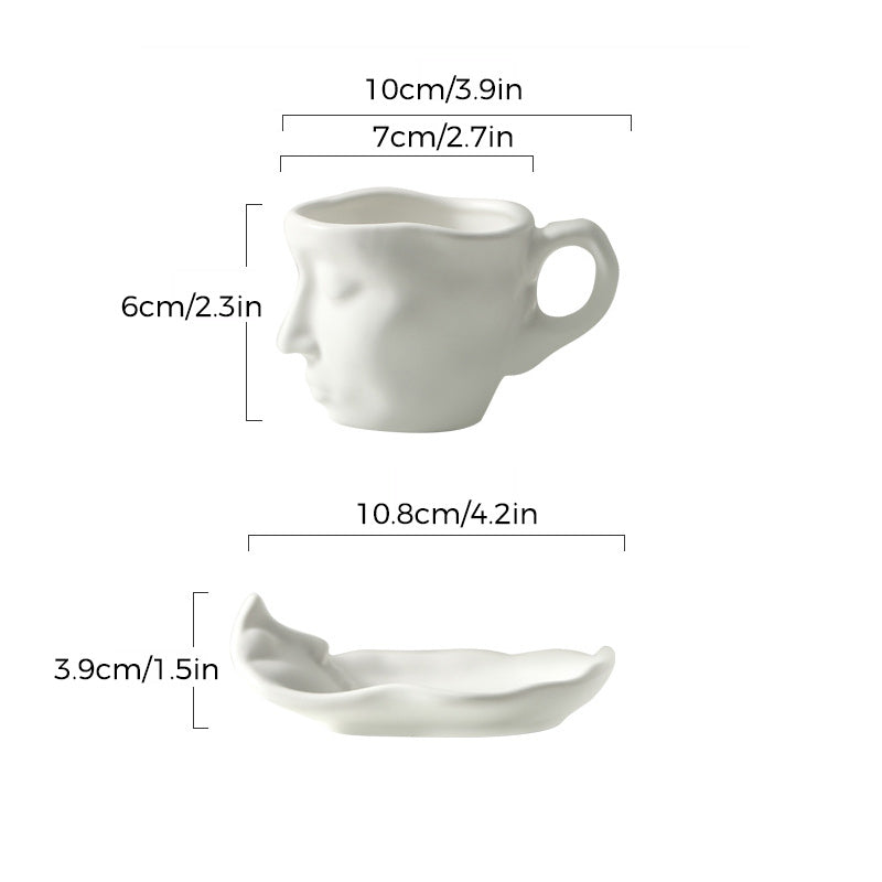 Métal touchant le visage créatif baiser en céramique Tasse à café