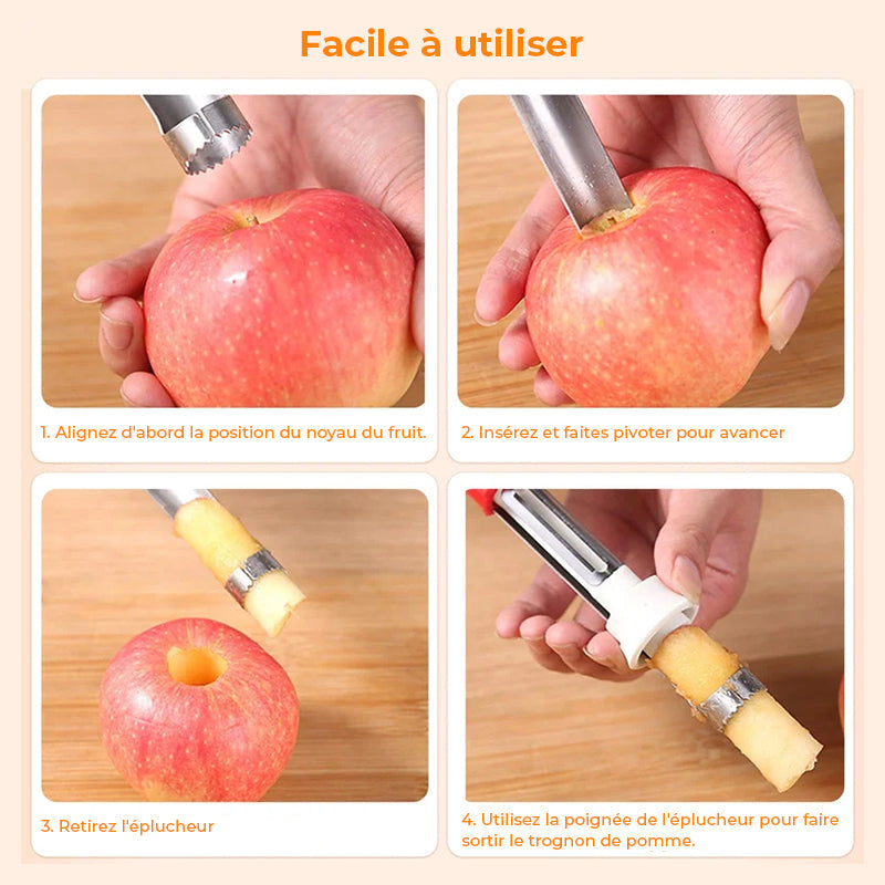 Vide-fruits en acier inoxydable