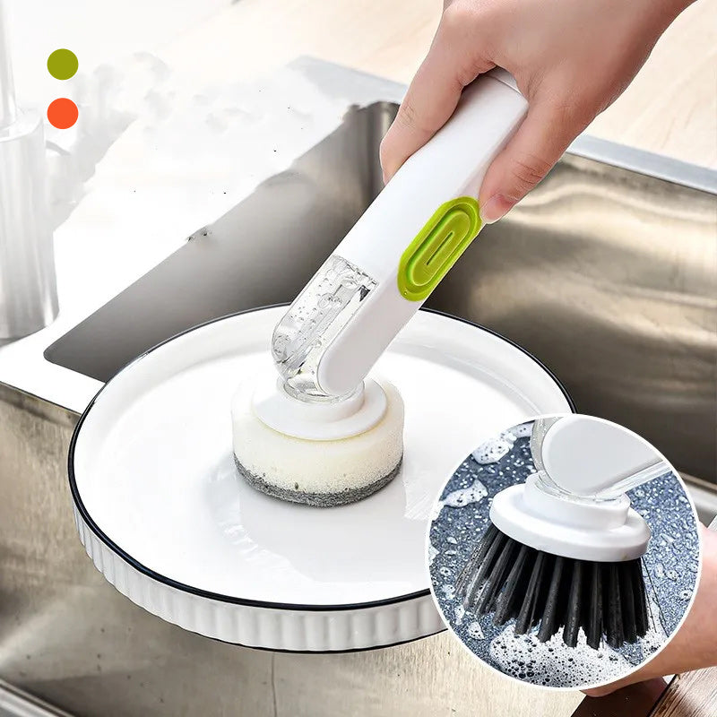 Brosse de nettoyage multifonctionnelle à long manche remplie de liquide