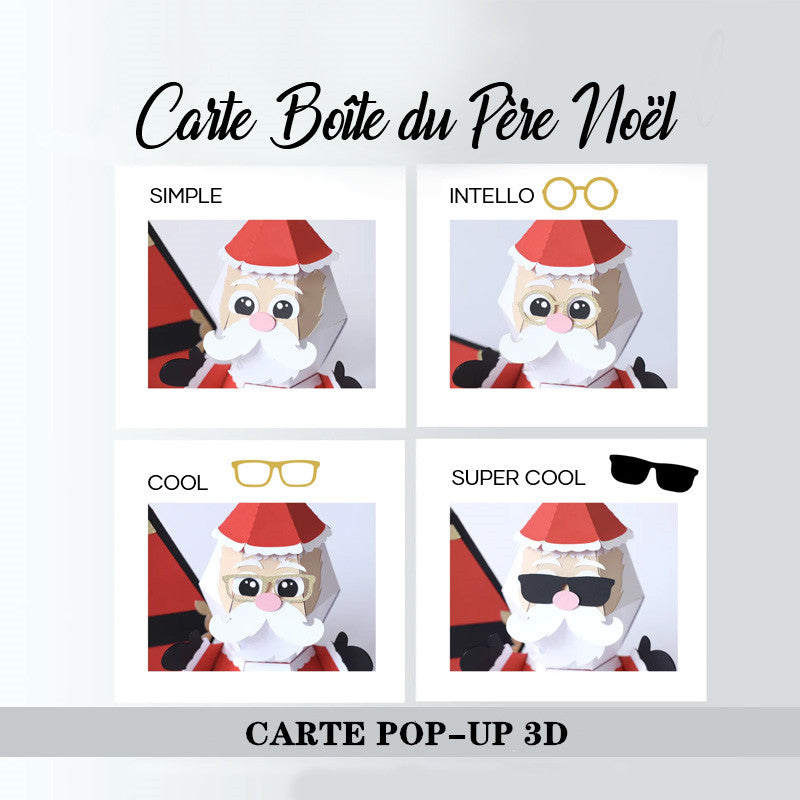 Carte de boîte pop-up 3D pour farces du Père Noël