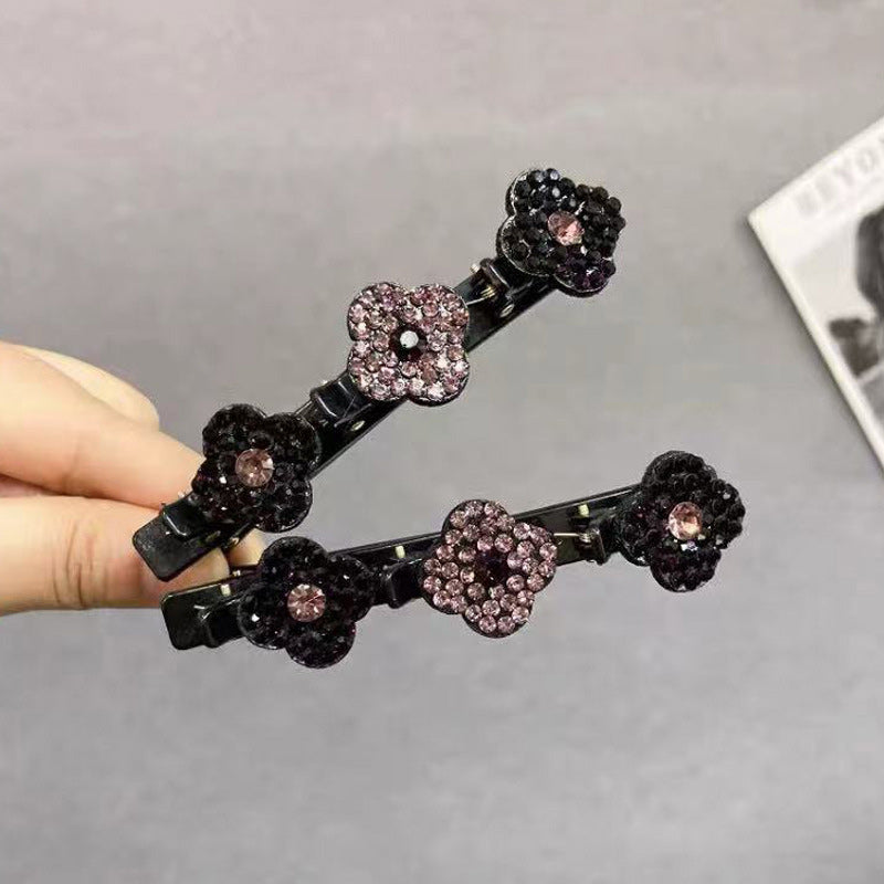 Barrette à Cheveux Latérale à Trois Fleurs