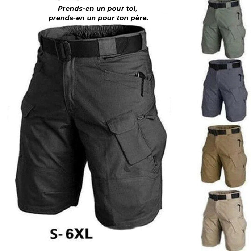 Short Tactique Imperméable Multi-poches pour Homme