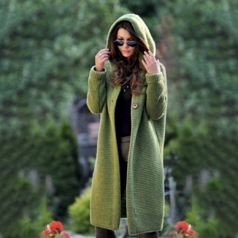 Cardigan d'hiver solide pour femmes