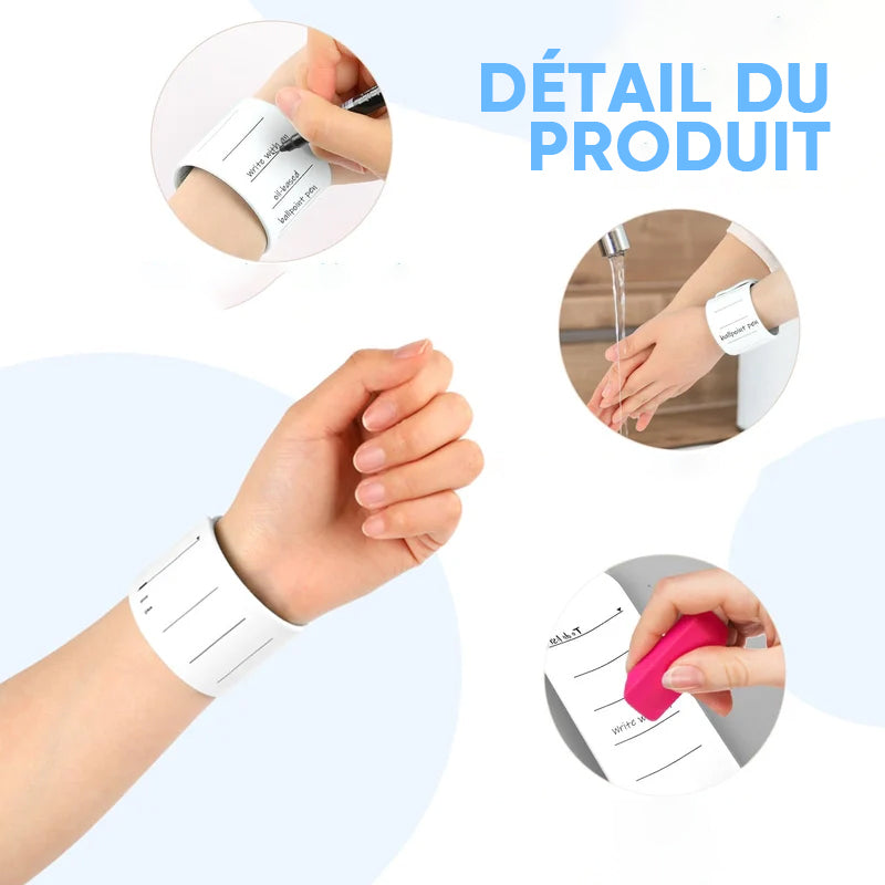Bracelet mémo en silicone réutilisable