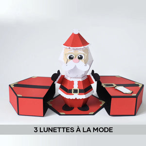 Carte de boîte pop-up 3D pour farces du Père Noël