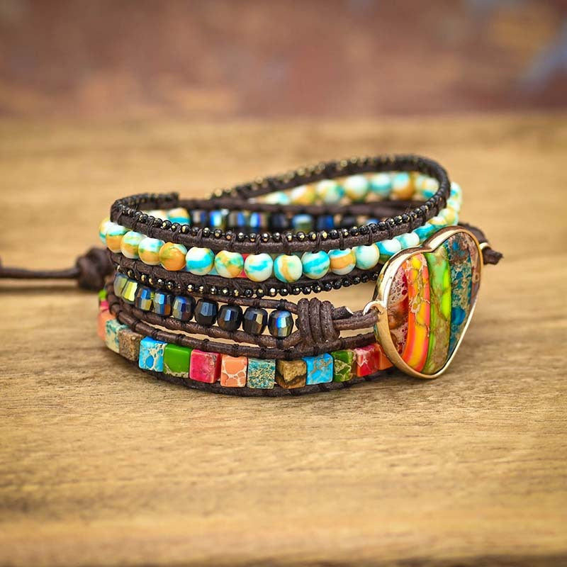 Bracelet enroulé Chakra du cœur spirituel