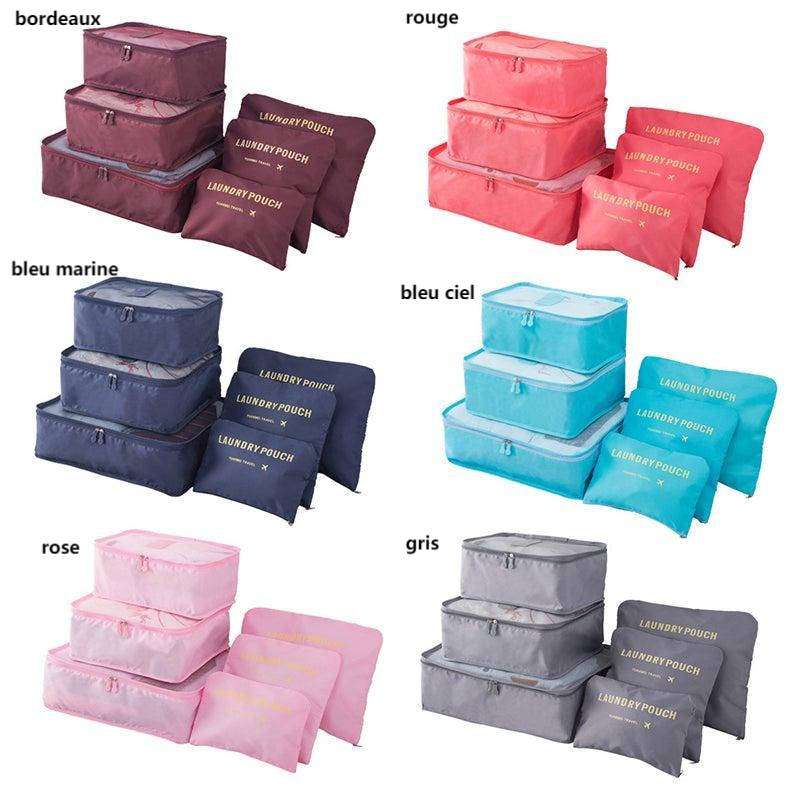 6 PCS Sacs d’Emballage de Bagages en Cube Rangement Voyage