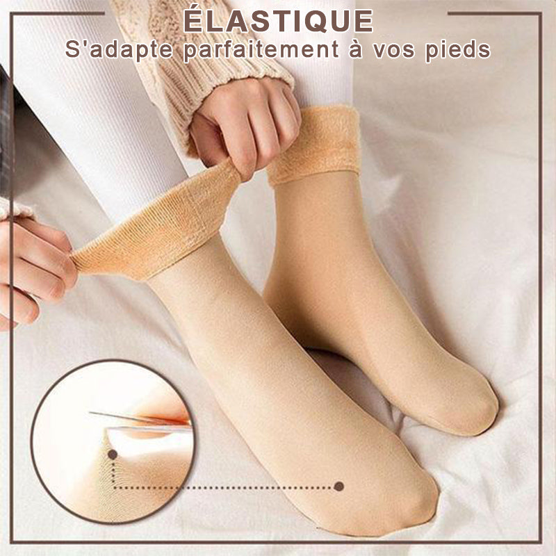 Chaussettes D'hiver Épaississantes avec Doublure en Velours