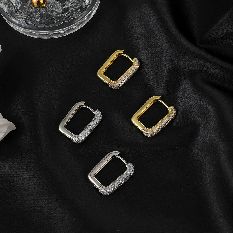 Boucles d'oreilles carrées scintillantes
