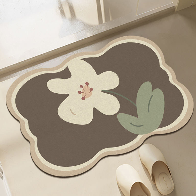 Tapis antidérapant fleur super absorbant