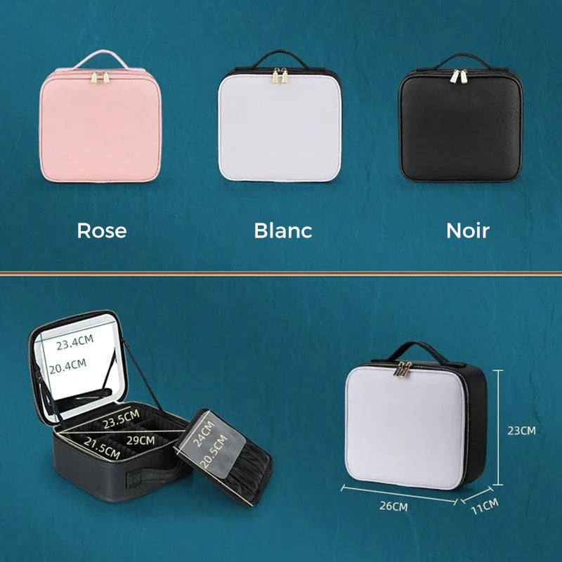 Trousse de maquillage avec miroir LED