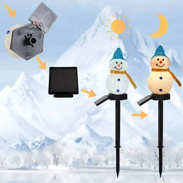 Lampe solaire imperméable pour bonhomme de neige